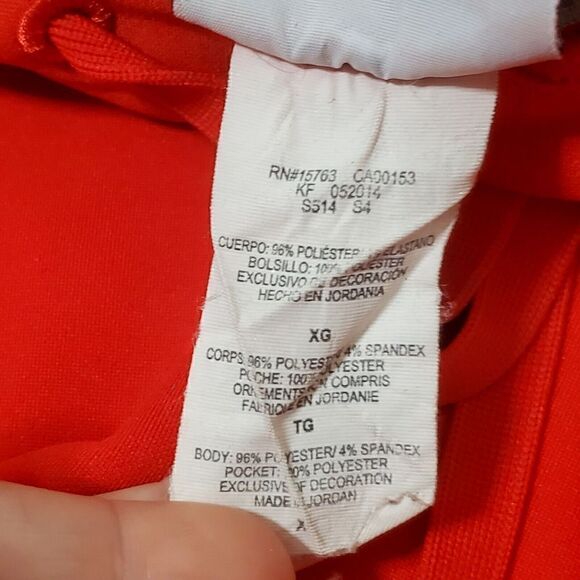 Champion Red Pullover Hoodie Long Sleeve Cotton Blend Sweatshirt Adult XL - Picture 9 of 10